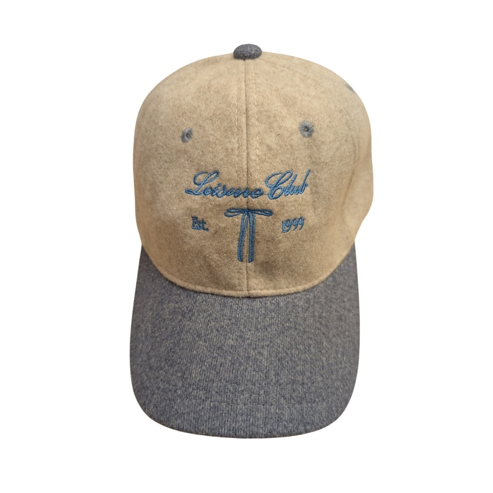 Urban Outfitters Leisure Club Est 1999 Beige Blue Felt Baseball Cap Hat Coquette
